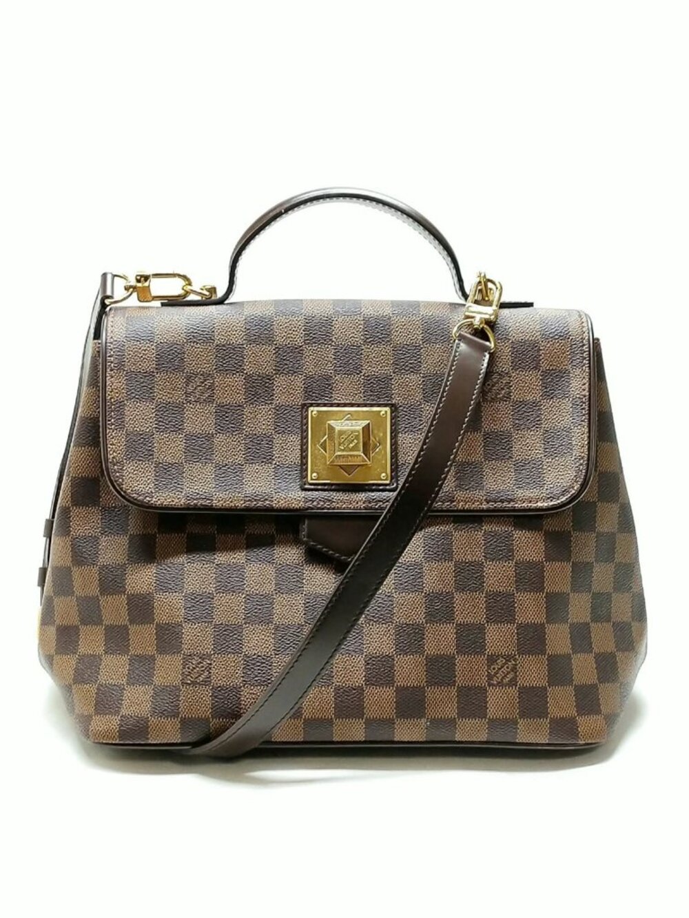 Authentic Louis Vuitton Bergamo MM Damier Ebene Canvas Satchel Crossbody - Picture 2 of 16